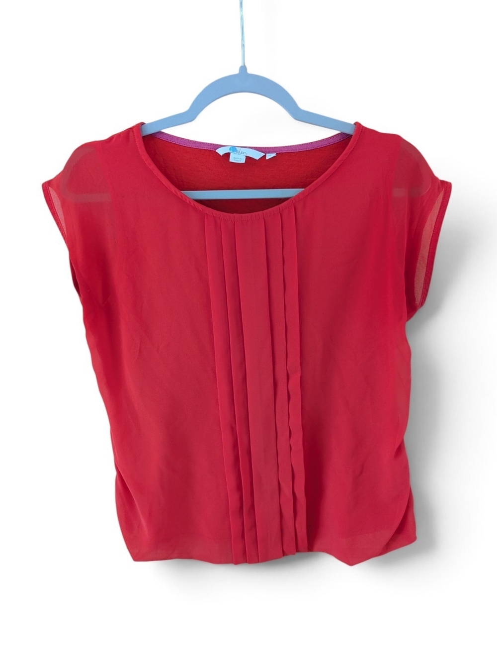 Boden "Dakota" Mixed Media Pleated Top